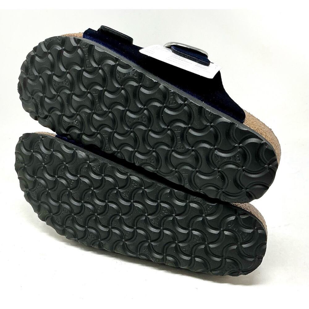 Birkenstock Arizona Big Buckle Midnight Blue Velvet Sandals EU 38 Ladies 7 NIB - Picture 8 of 10